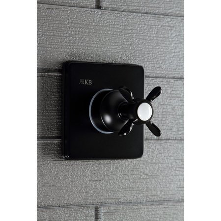 Kingston Brass KS3040BEX Single-Handle Three-Way Diverter Valve with Trim Kit, Matte Black KS3040BEX